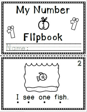 My Number 1 Flip Book (Flipbook) Printable Worksheets