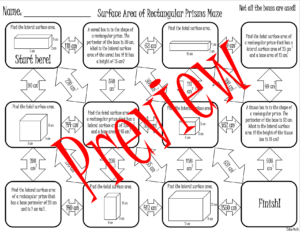 Surface area of Cylinders, Triangular and Rectangular Prisms Maze ...