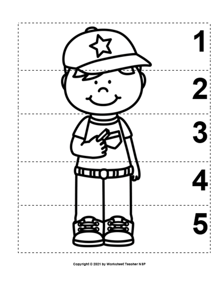 5 School Community Helpers Number Sequence 1-5 Preschool Picture