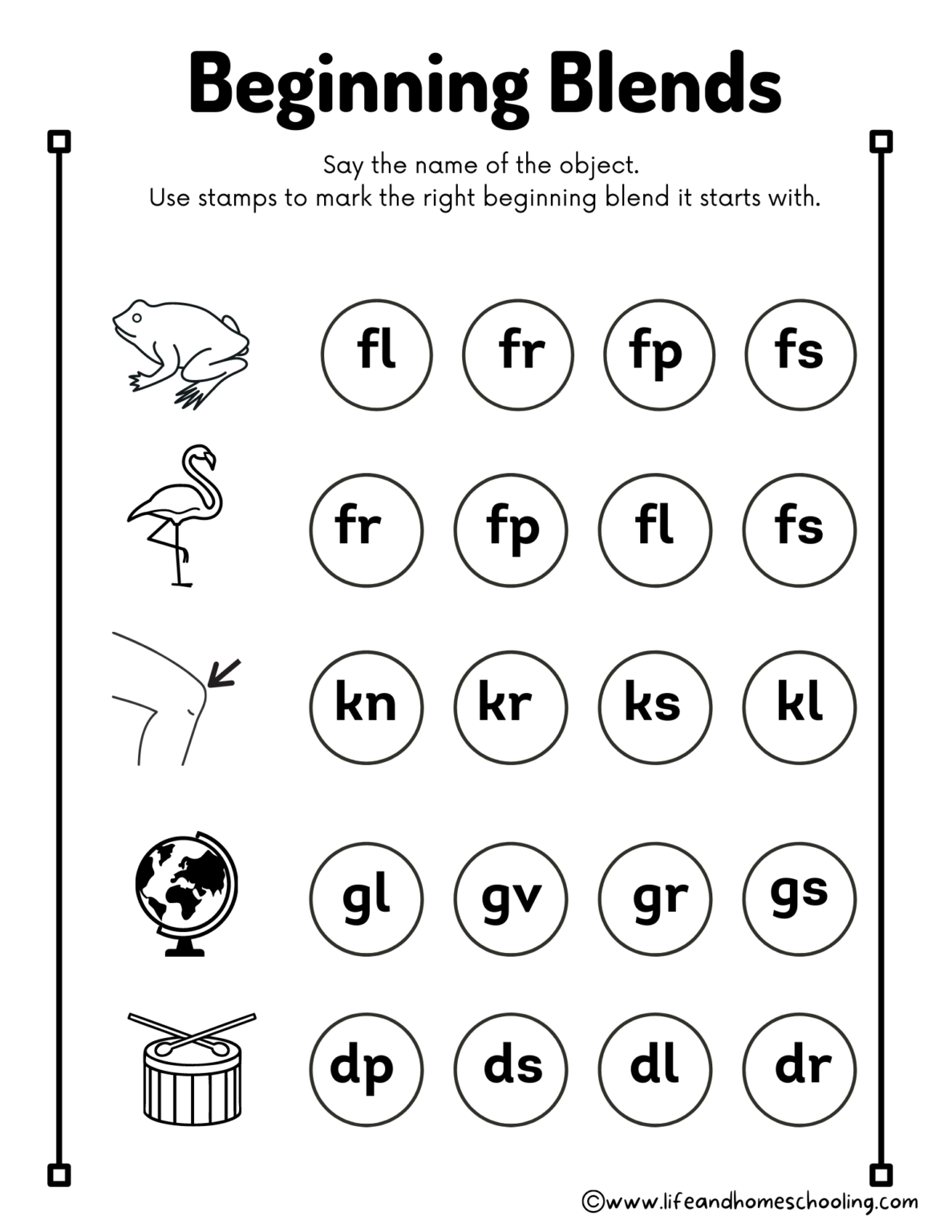 Stamp Beginning Blends Printable Activity - Made By Teachers