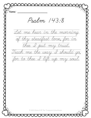 bible verse copywork about love in cursive made by teachers