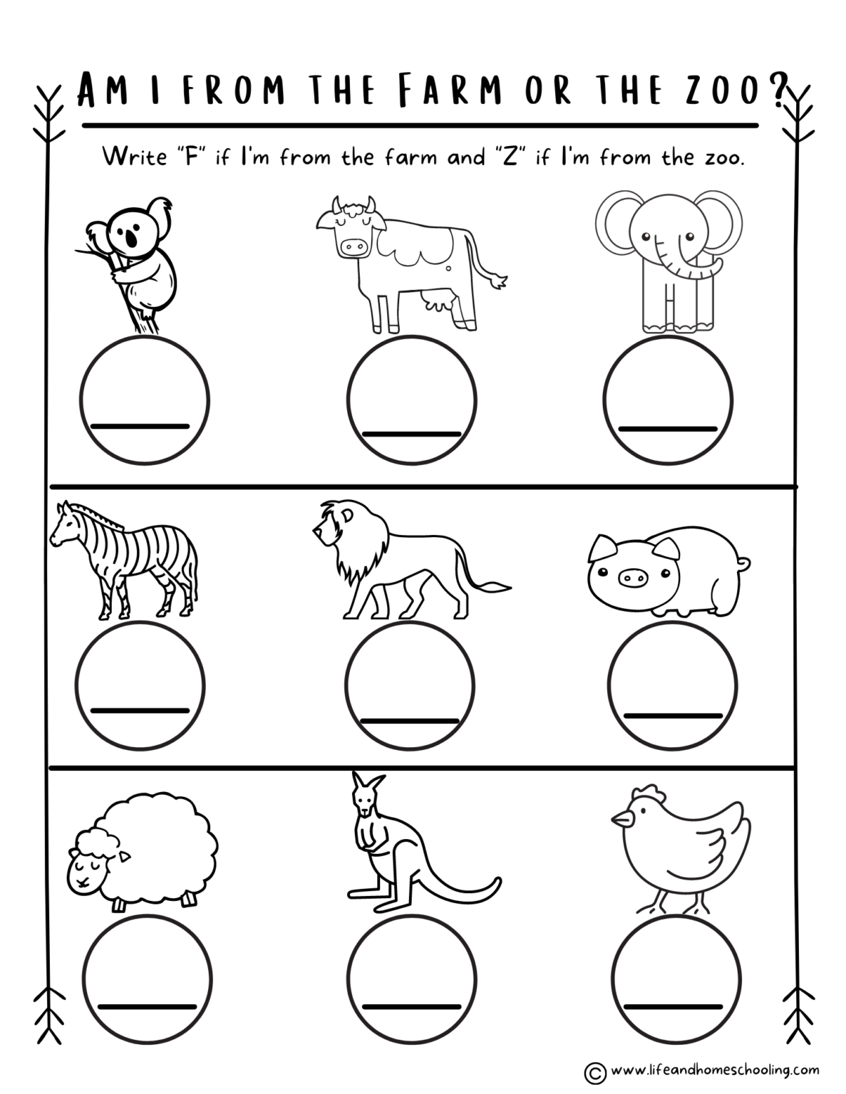 preschool kindergarten animal worksheets made by teachers