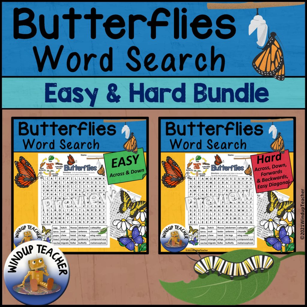 Computer Parts Word Search BUNDLE Easy & Hard Made By Teachers