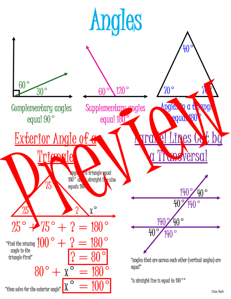 Angle Sum, Exterior Angles in Triangles & Parallel Made By Teachers