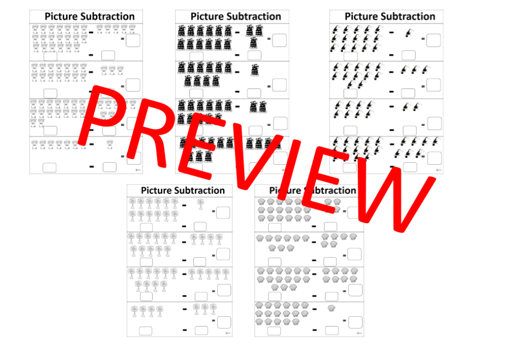 Picture Subtraction (Subtraction up to 20) - Made By Teachers