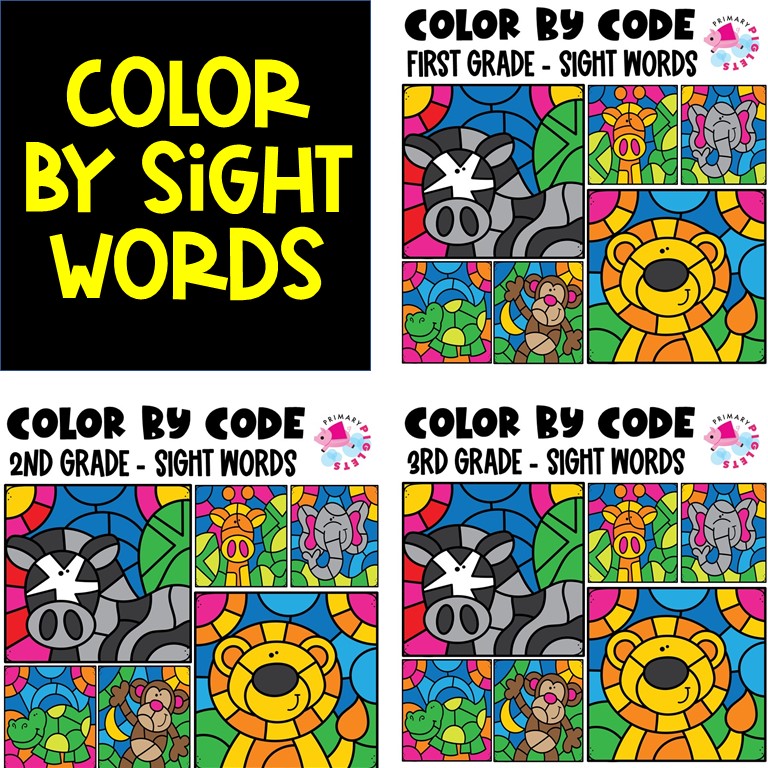 COLOR BY SIGHT WORDS ZOO THEME GR 1-3