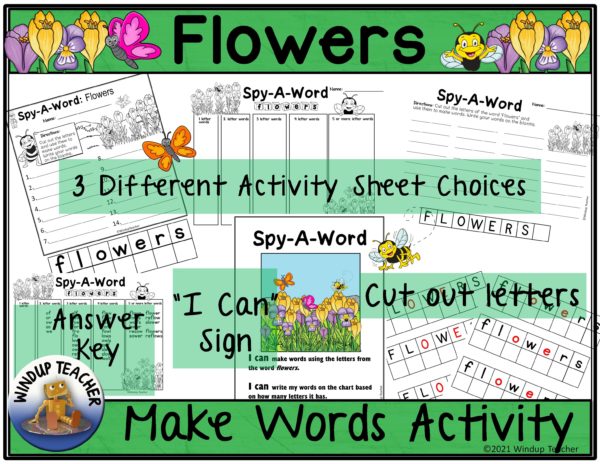 Flowers Word Work Activity Center Spring | Made By Teachers