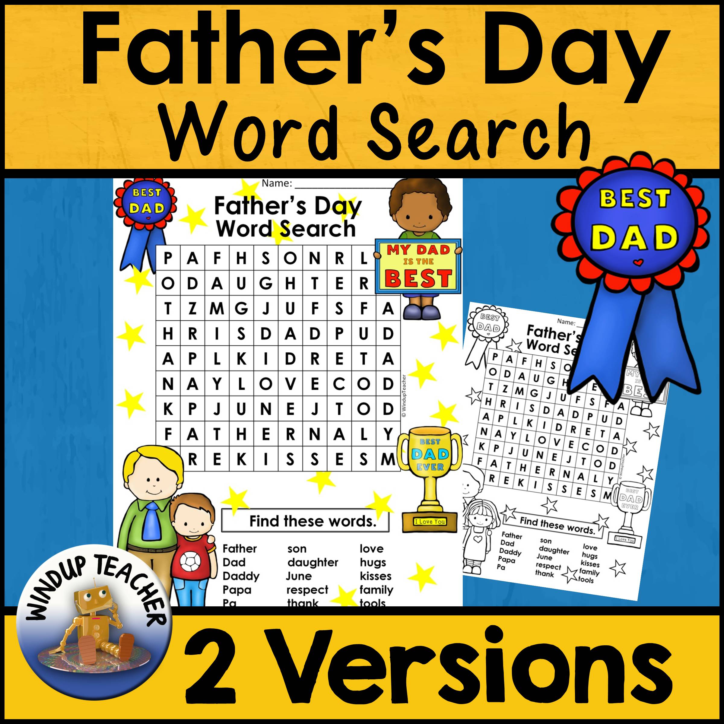 Father s Day Word Search Easy Made By Teachers