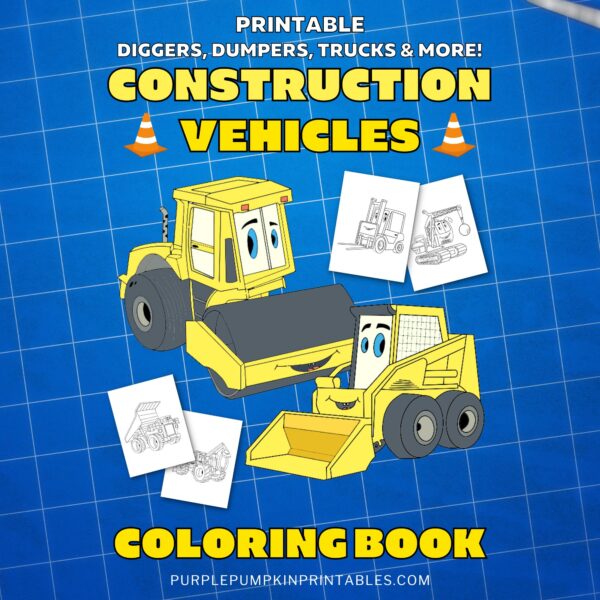 Printable Construction Vehicle Coloring Book | Made By Teachers
