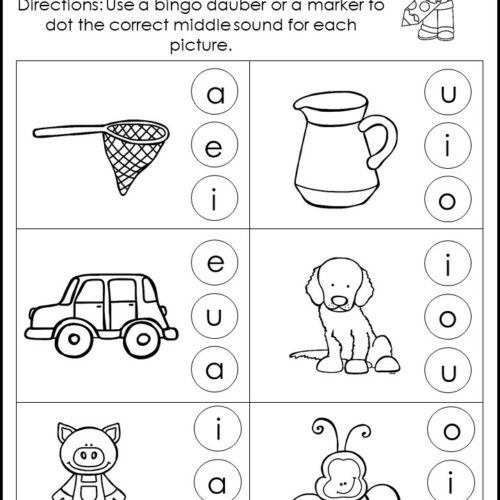 10 middle sounds phonics worksheets made by teachers
