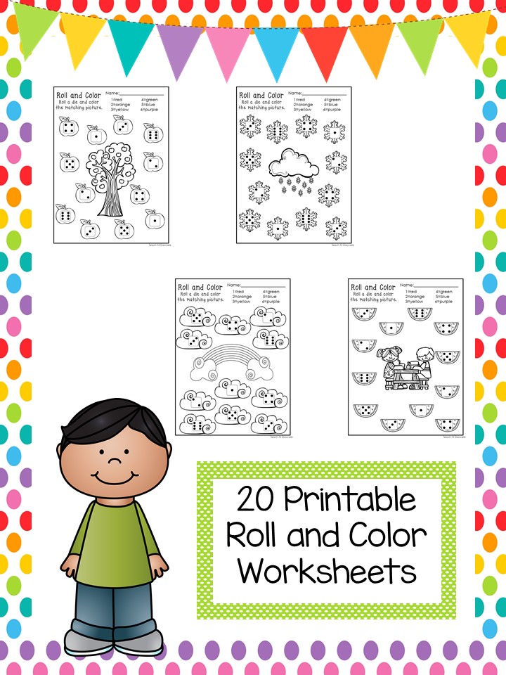 November Roll And Color Free Printables By A Cupcake For The Teacher 