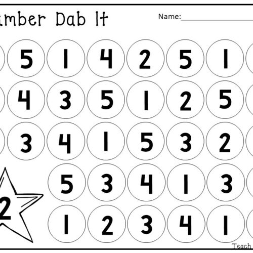 20 printable numbers 1 20 dab it worksheets made by teachers
