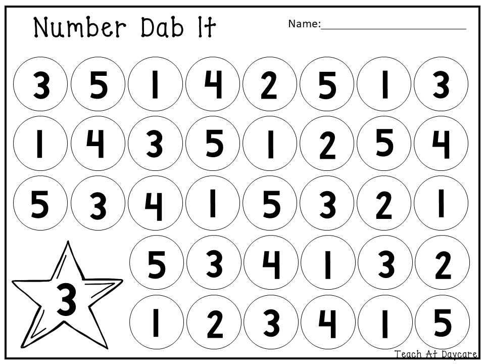 20 printable numbers 1 20 dab it worksheets made by teachers