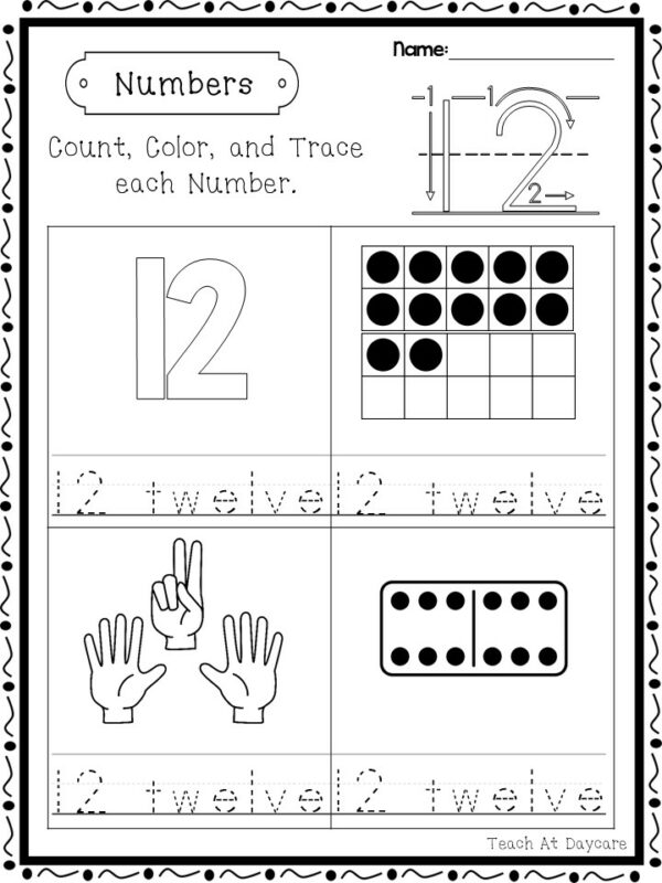 21 Numbers Count, Color, and Trace Worksheets. - Made By Teachers