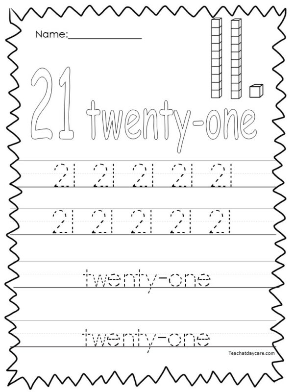 10 printable numbers 21 30 tracing worksheets made by teachers