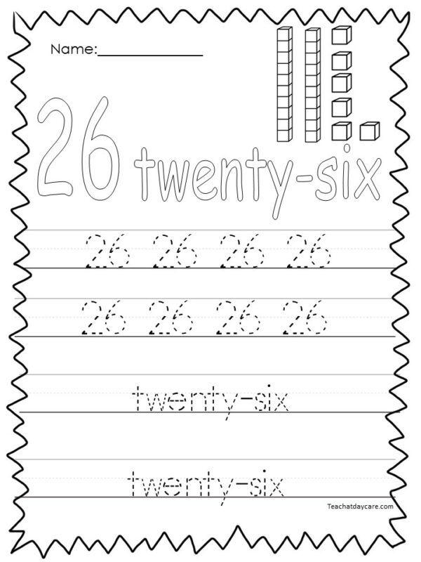 10 Printable Numbers 21-30 Tracing Worksheets. - Made By Teachers