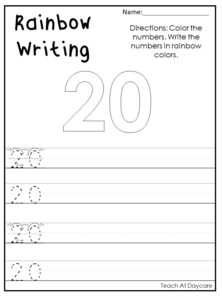 21 printable rainbow write the numbers made by teachers