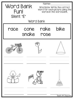 10 printable silent e worksheets made by teachers