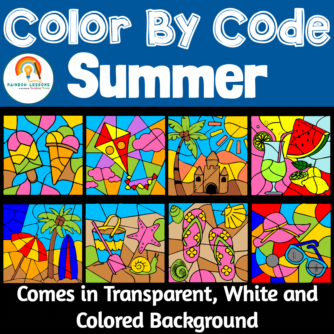 Color By Code Summer Clipart Color By Number Made By Teachers