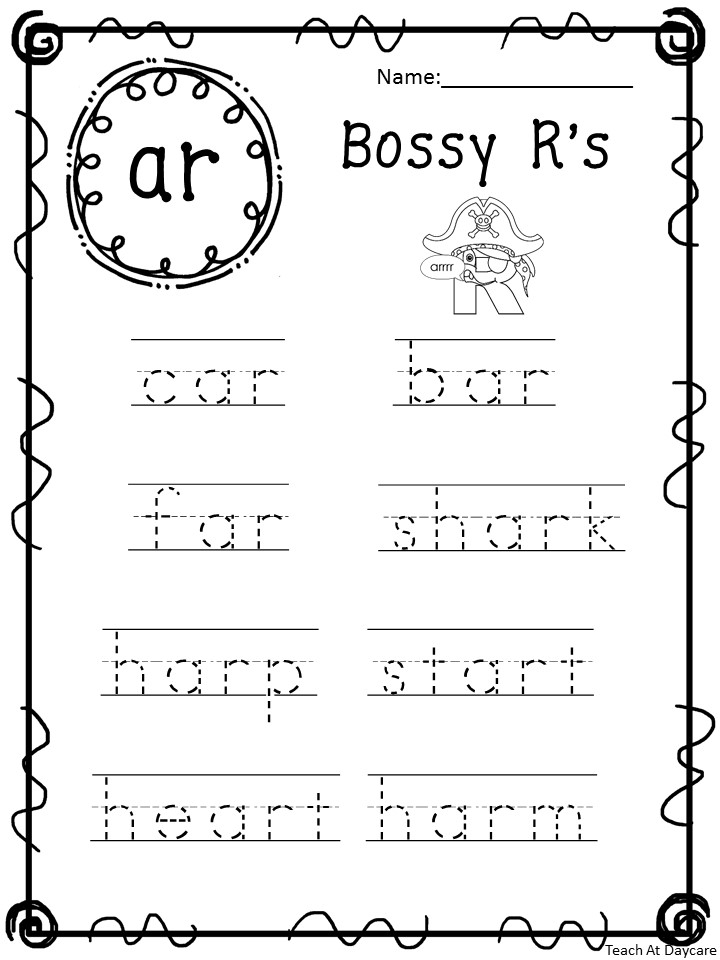 R Controlled Vowel Trace The Words Worksheets Made By Teachers