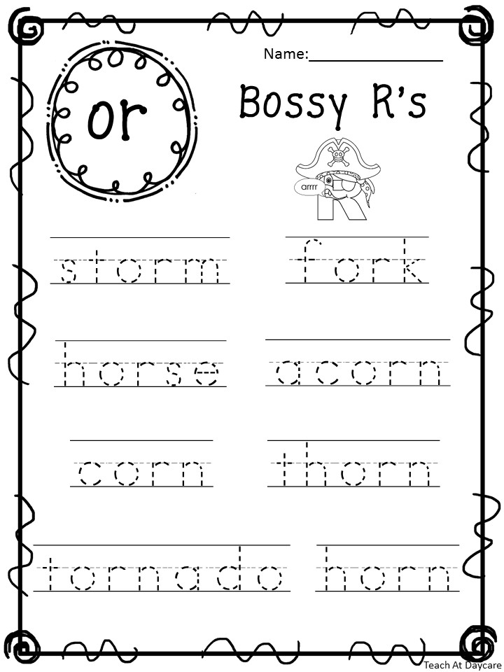 r controlled vowel trace the words worksheets made by teachers