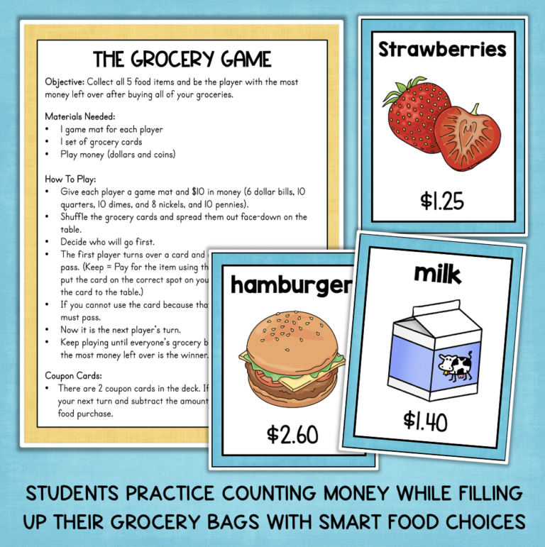 Counting Money Game The Grocery Game Made By Teachers