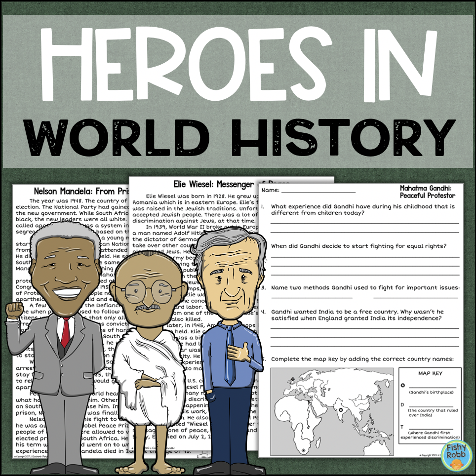Gandhi, Mandela, Elie Wiesel World History Reading