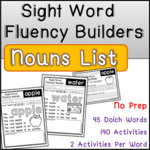 Sight Word Fluency Builders Dolch Nouns List