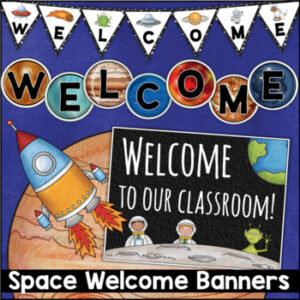 Space Theme Printable Welcome Banner