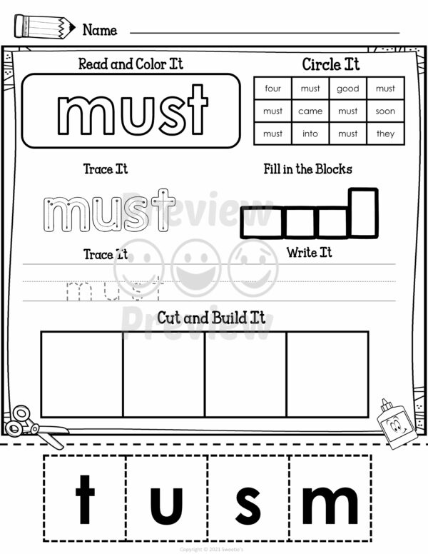 Kindergarten Sight Words Worksheets | Made By Teachers