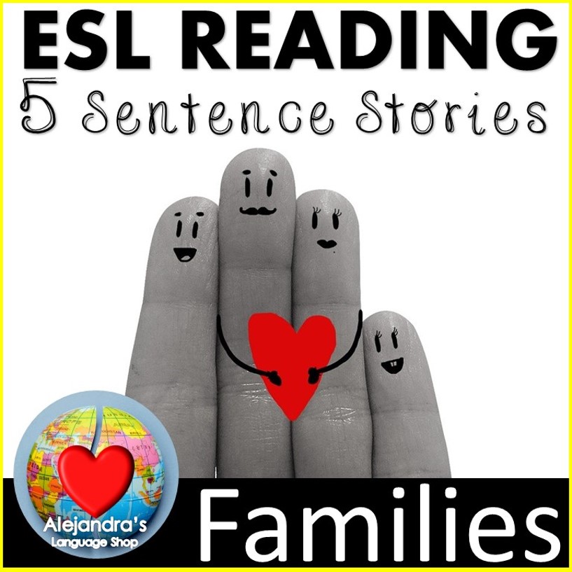 ESL Reading | 5 Sentence Stories | Family Edi Printables