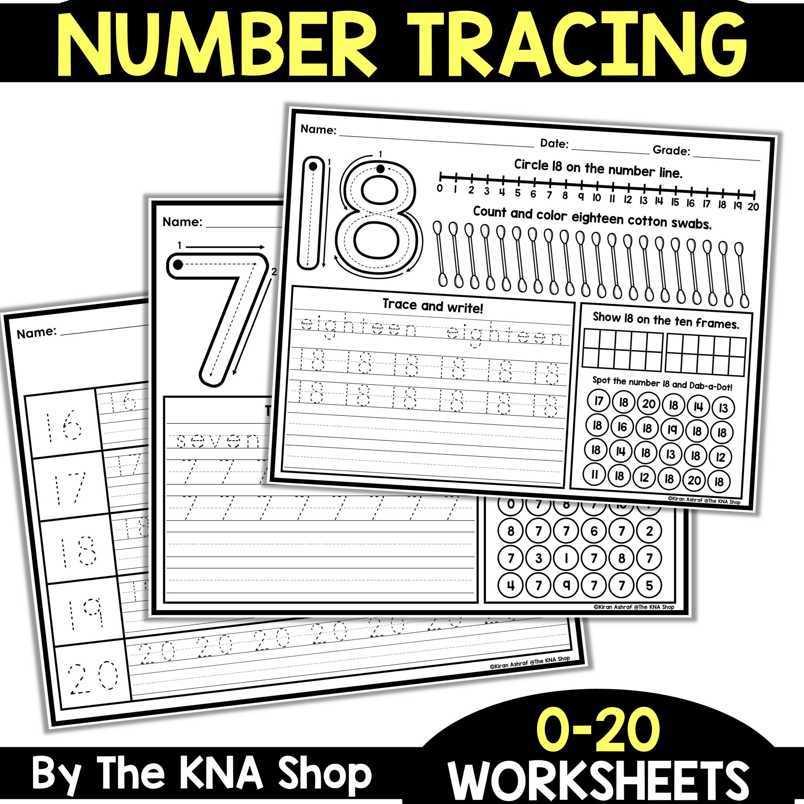 Number Tracing 1 20 Worksheets Made By Teachers