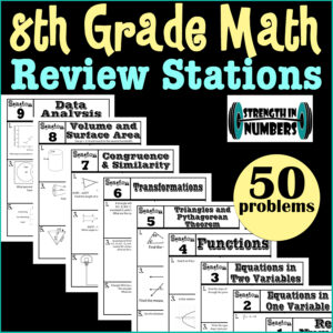 8th Grade Math End of the Year Review Stations - Made By Teachers