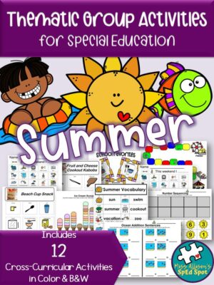 Summer Thematic Group Activities and Worksheets Special Ed