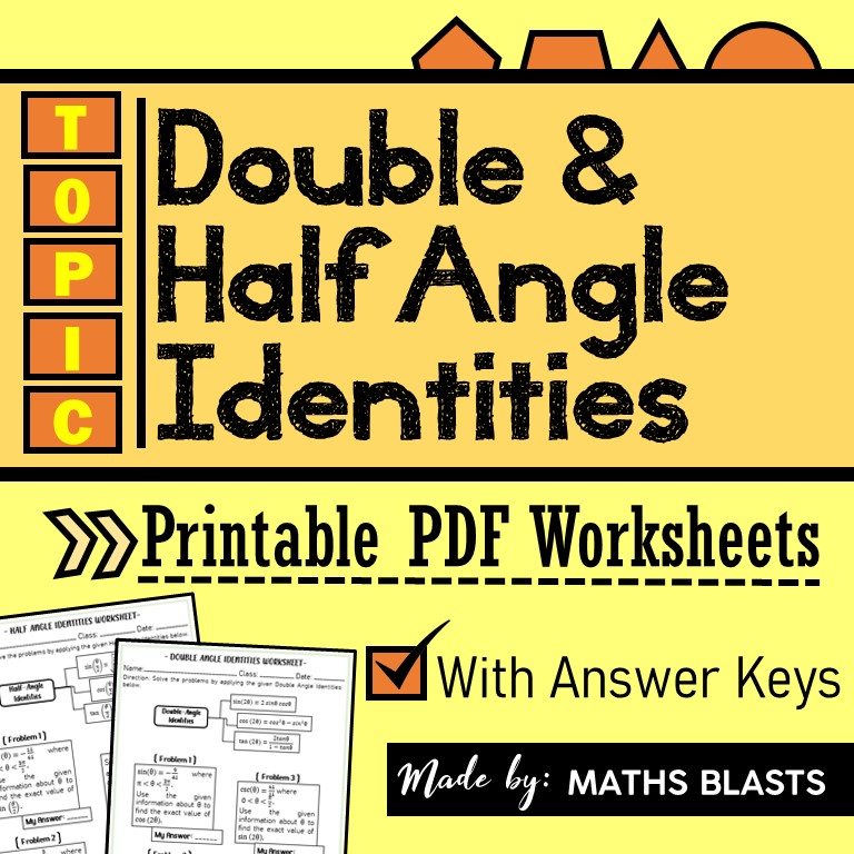 Double And Half Angle Identities Worksheets Made By Teachers