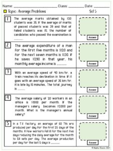 AVERAGE WORD PROBLEMS - Made By Teachers