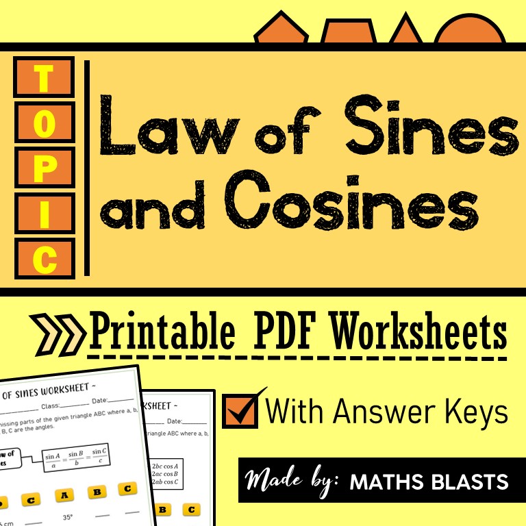Law Of Sines And Law Of Cosines Worksheets Made By Teachers