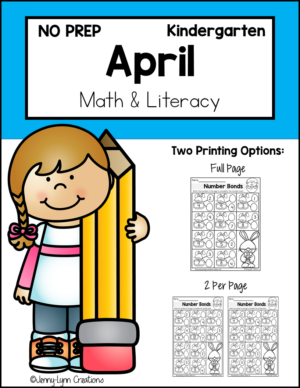 Kindergarten April Math and Literacy Workbook