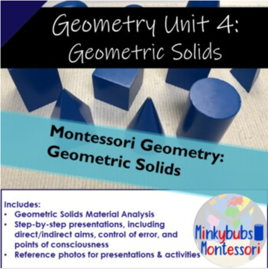 Geometry 1 3D Solids Montessori Unit 4