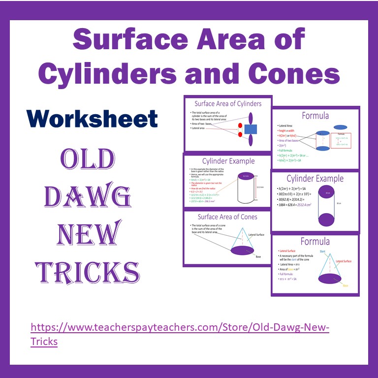Surface Area Of Cylinders And Cones Worksheet Made By Teachers