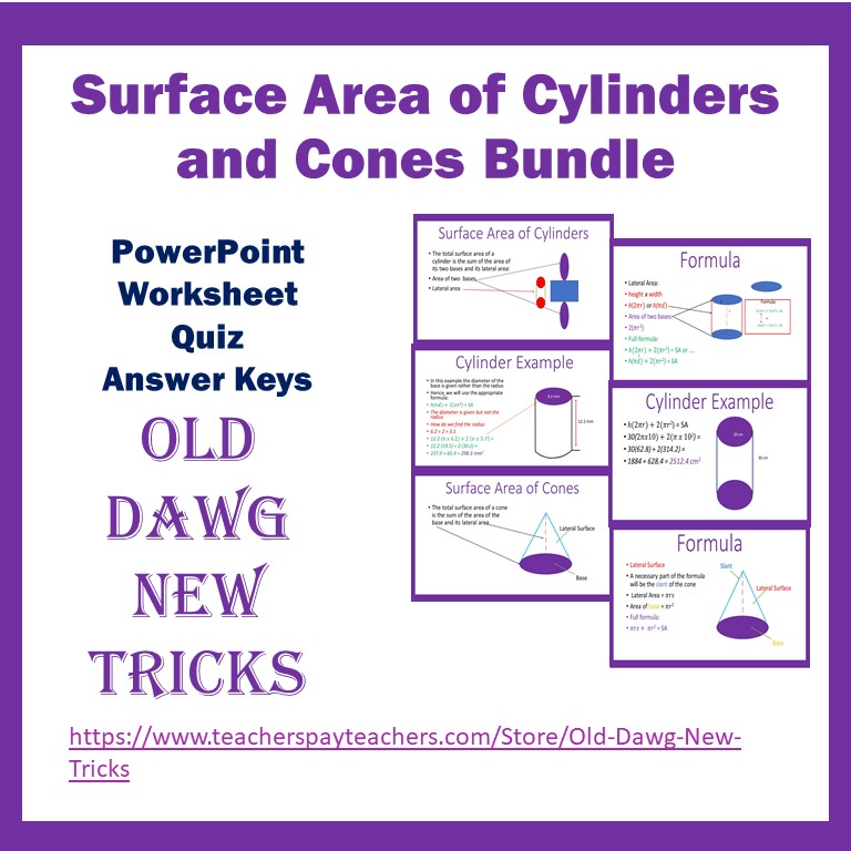 Surface Area Of Cylinders And Cones Bundle Made By Teachers