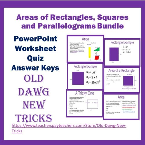 Area of Rectangles, Squares, Parallelograms Bundle Made By Teachers