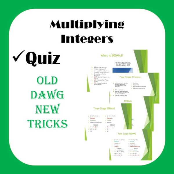 Multiplying integers quiz made by teachers
