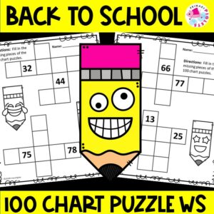 Back To School 100s Chart Printable Puzzles