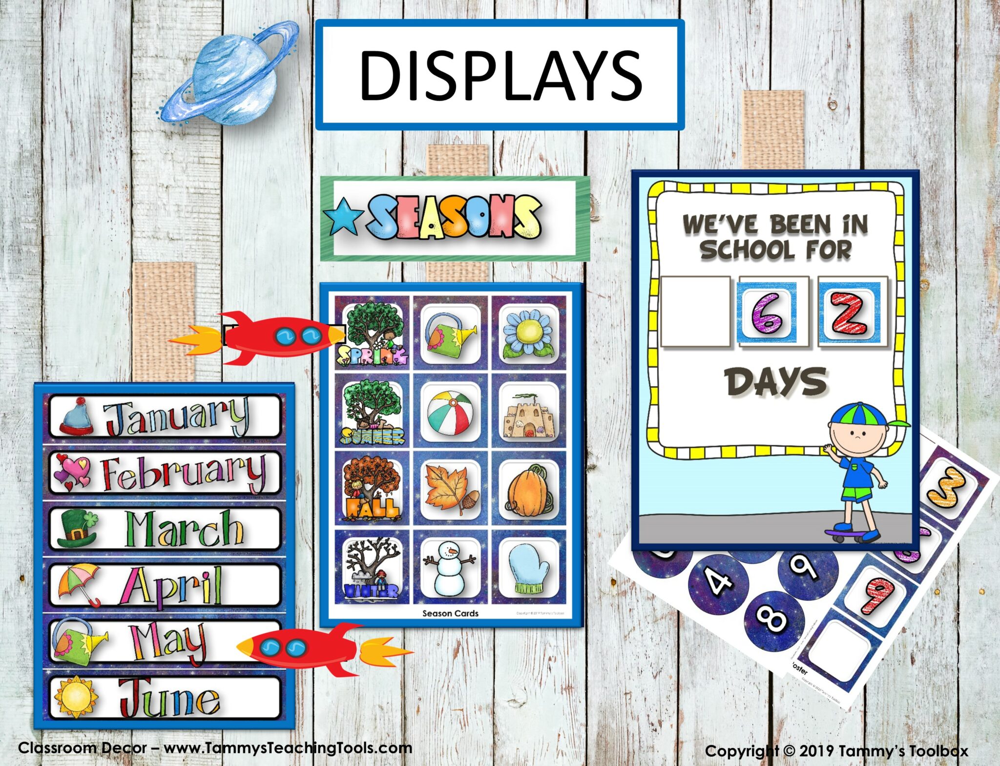 Editable Classroom Calendar in Galaxy Outer Space | Made By Teachers