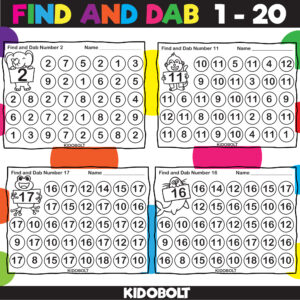 Dab a Dot Number Activity Worksheets 1 to 20 | Made By Teachers