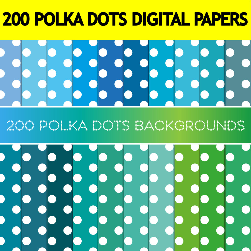200 Polka Dots Digital Papers / Backgrounds | Made By Teachers
