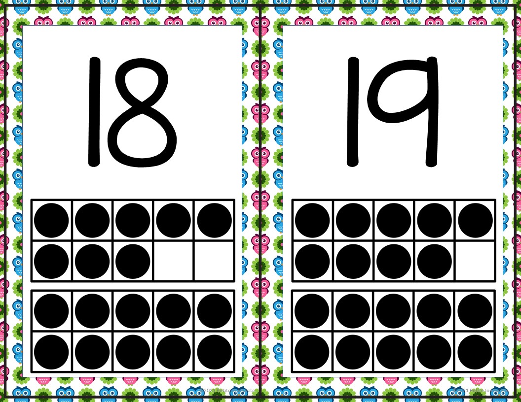 pink blue owl printable ten frame number pdf made by teachers