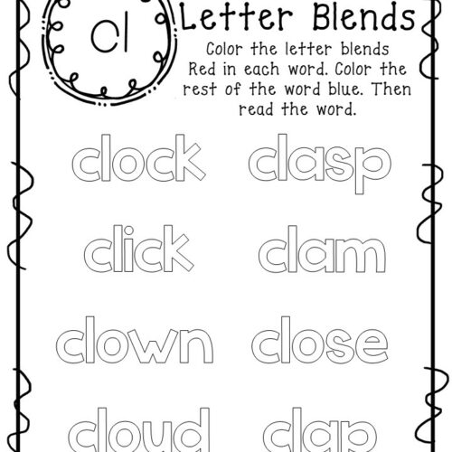 20 blends color the word worksheets made by teachers