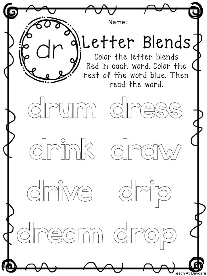 20 blends color the word worksheets made by teachers